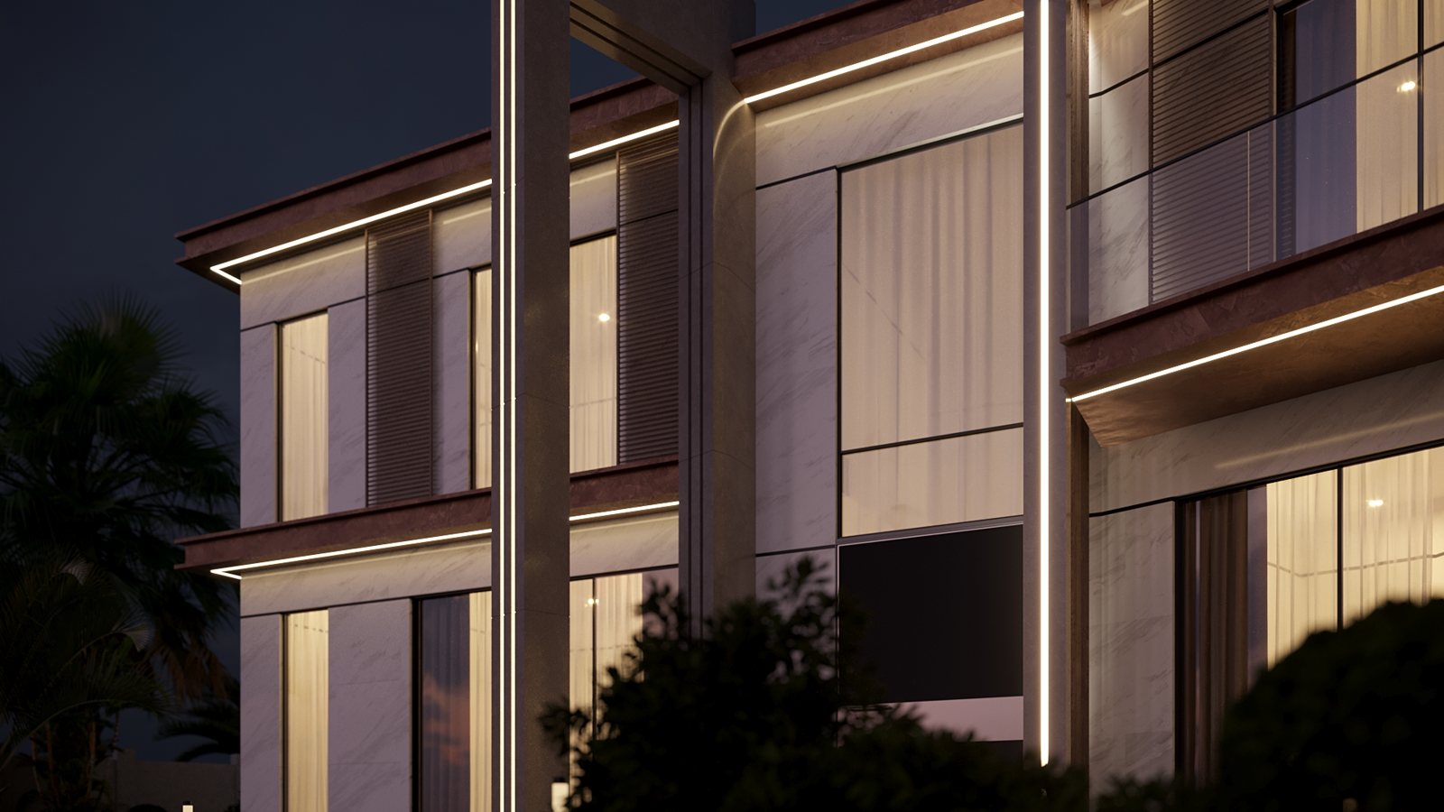 Villa Dubai: деталь материалов и света